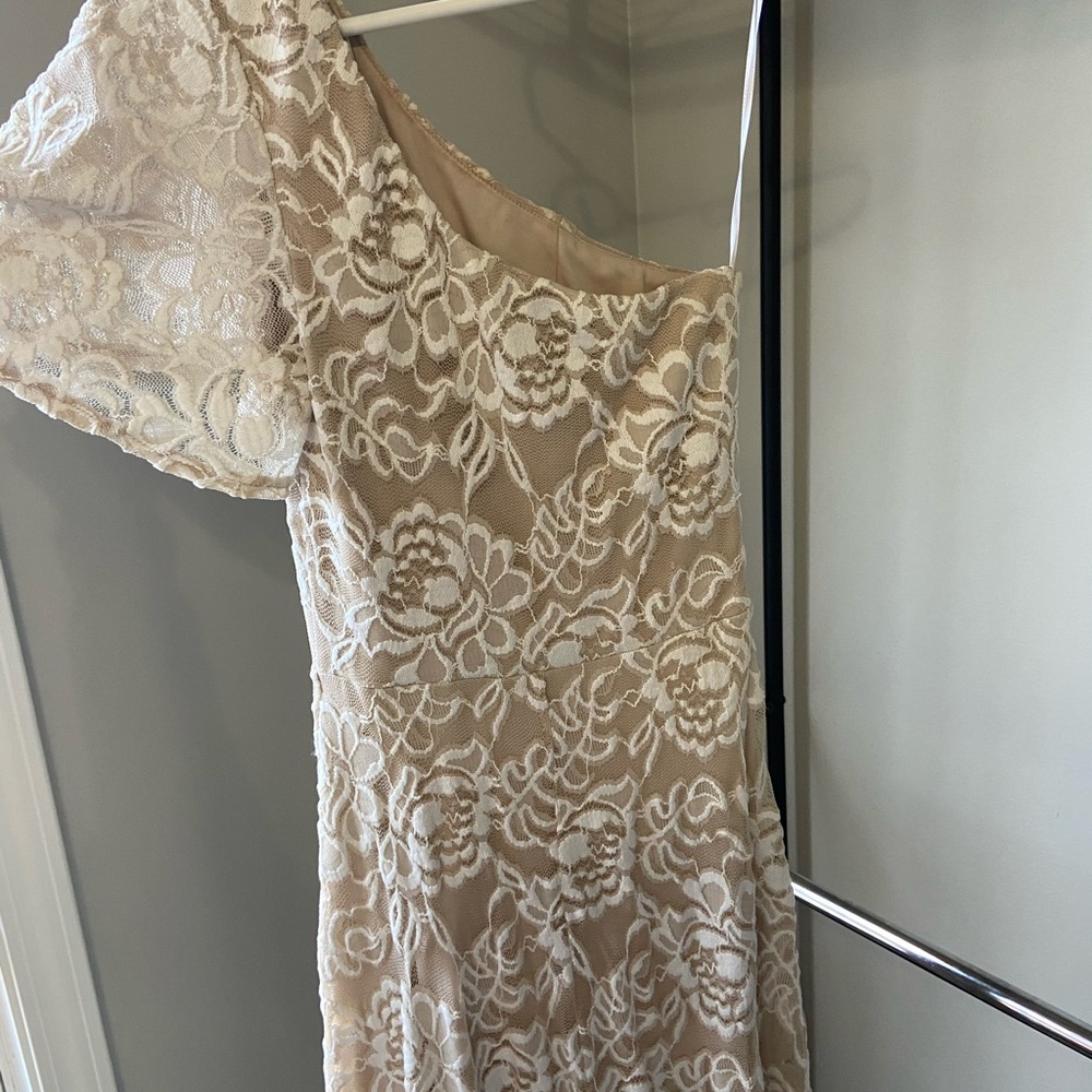 One shoulder Show Me Your Mumu lace maxi dress